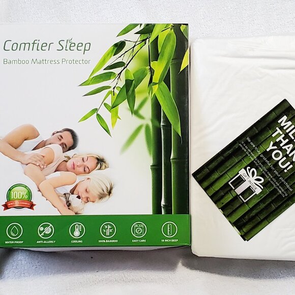 COMFIER SLEEP "100% Bamboo Mattress Protector" Waterproof- NaturallyCooling-KING - Picture 2 of 13